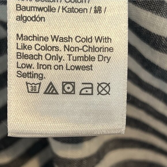 J. Crew Shirtdress Size XL Gray White Stripe Button Up Linen Blend Coastal - Picture 7 of 9